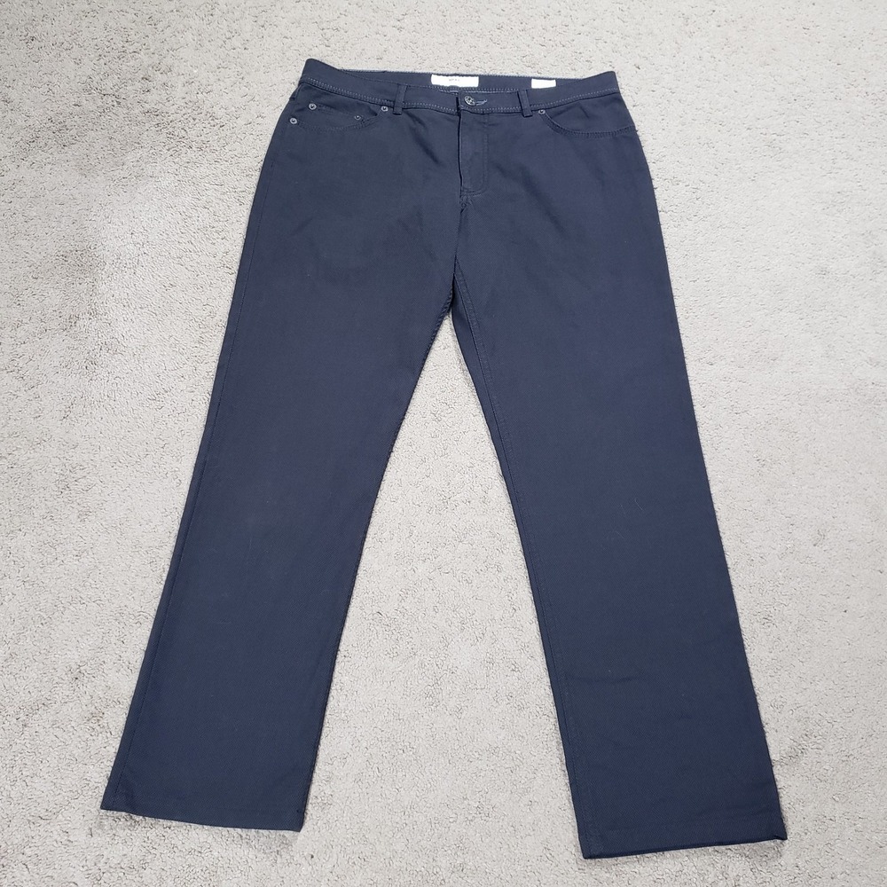 Brax Cooper Fancy Reg Fit Pants Mens 36x34 (Fits 35x30) Black Casual Commute